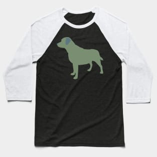 Labrador Silhouette -Green Baseball T-Shirt